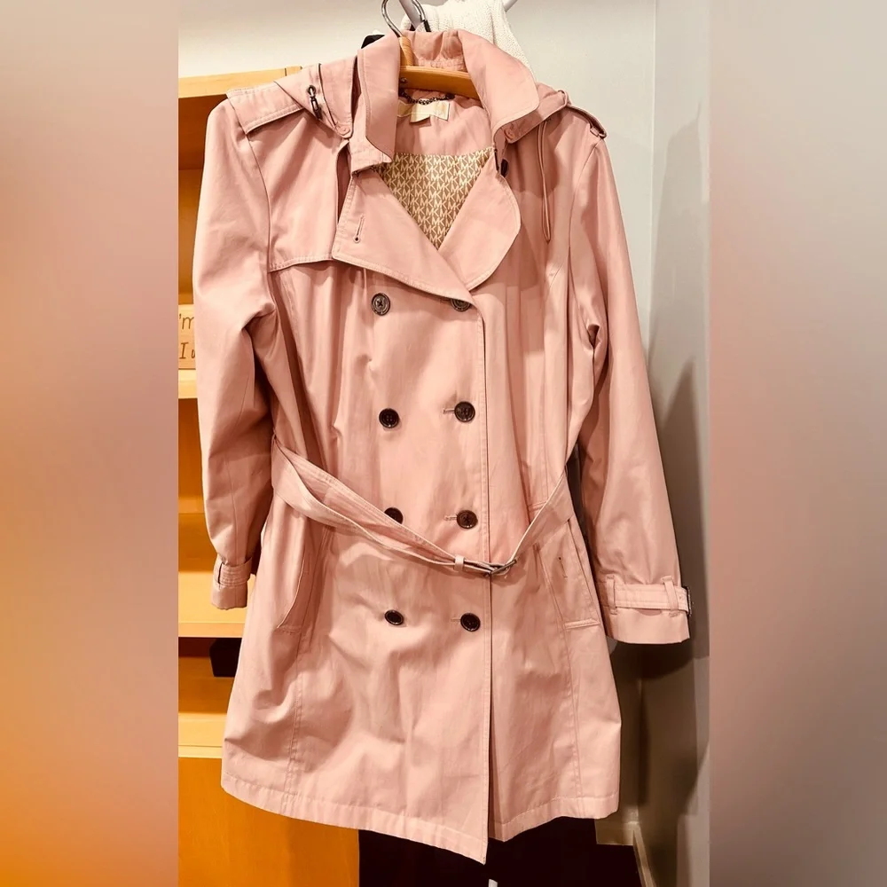 SOLD Michael Kors Pale Pink Hooded Coat XL - Picture 2 of 5